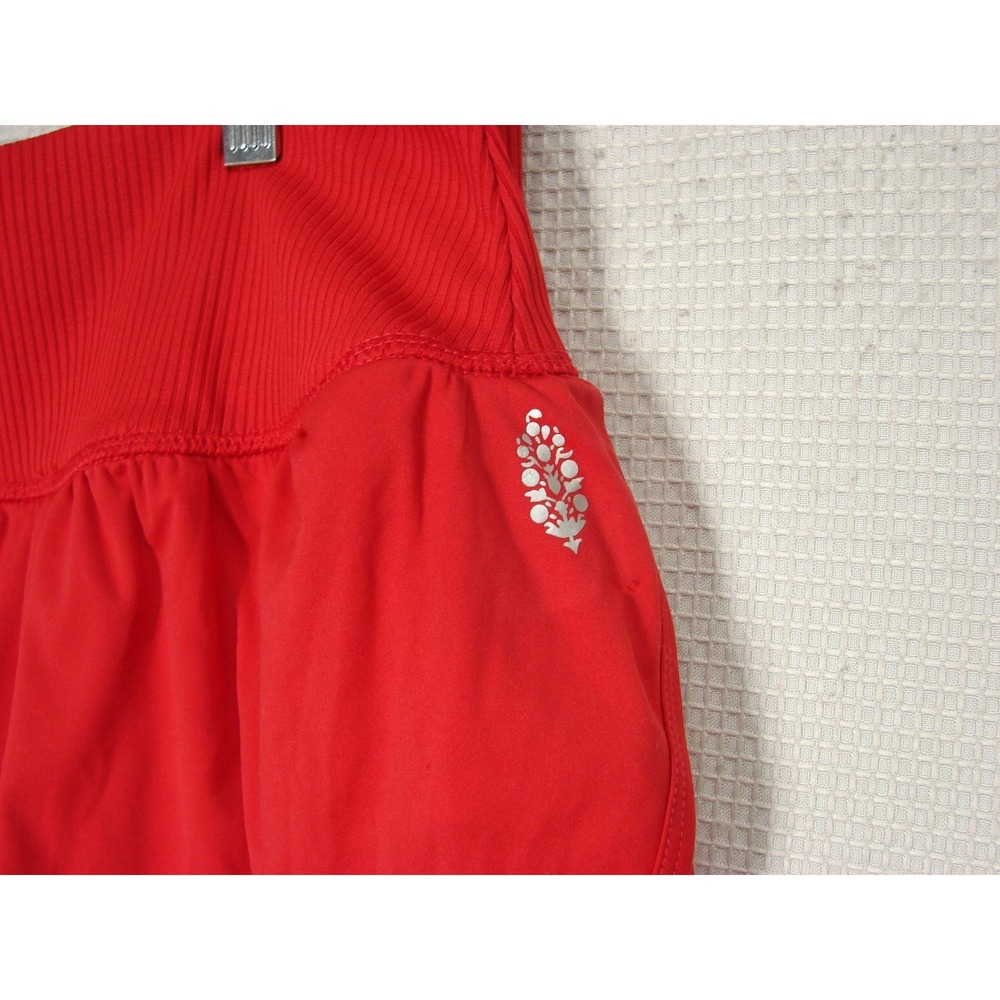 Free People FP Movement Red Elastic Waist Pull-on Game Time Shorts Size Large - Picture 3 of 6